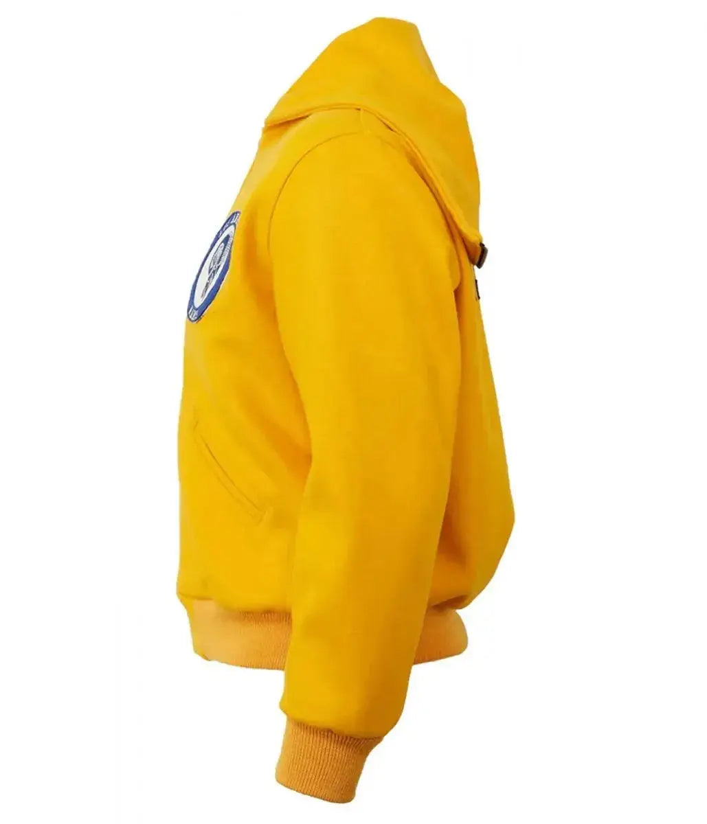 1950 Los Angeles Rams Yellow Wool Hooded Jacket Rackup