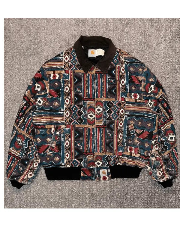 1994 Carhartt Quilt Lined Aztec Jacket - The America Jackets