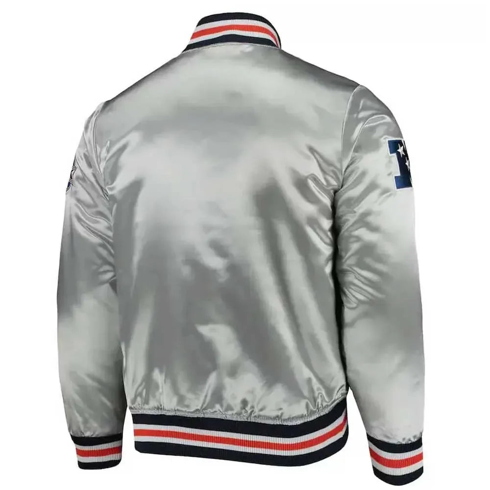 Silver Chicago Bears Satin Jacket