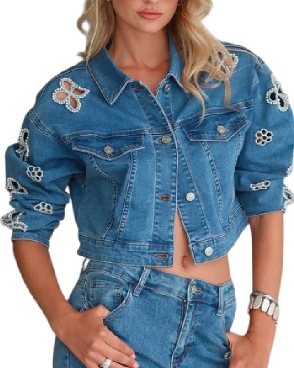 Access Hollywood Emily Orozco Denim Embellished Jacket