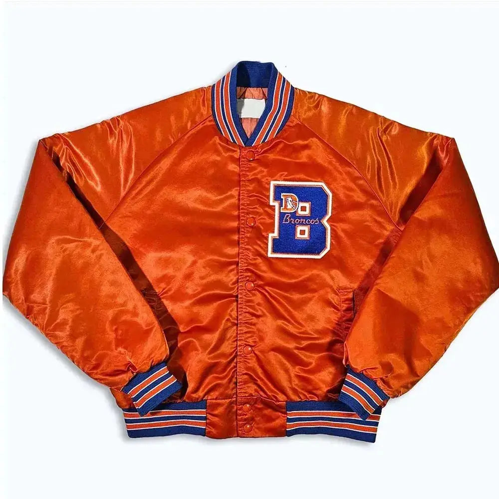80s Denver Broncos Orange Bomber Jacket Rackup