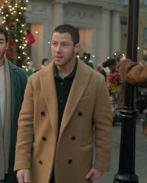 A Very Jonas Christmas Nick Jonas Brown Coat