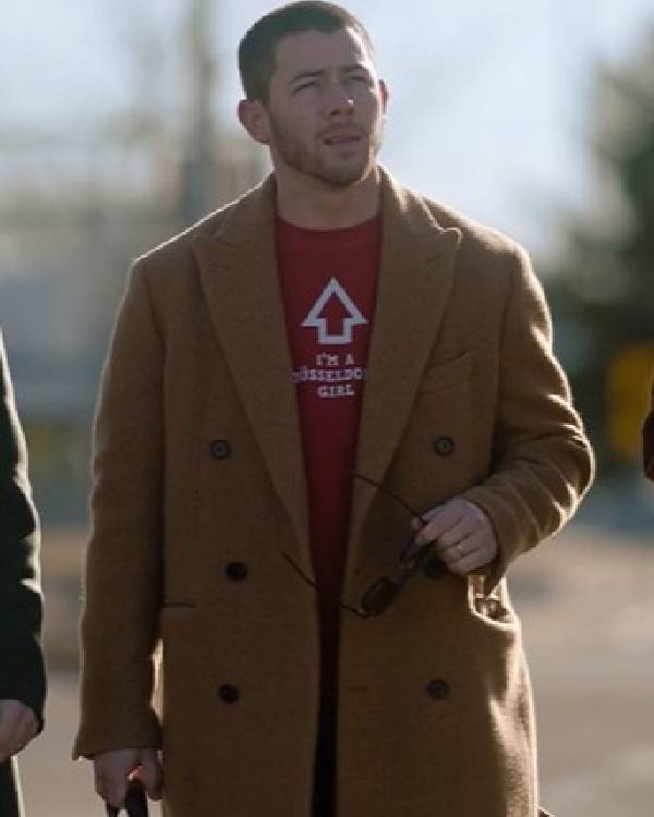 A Very Jonas Christmas Nick Jonas Brown Coat