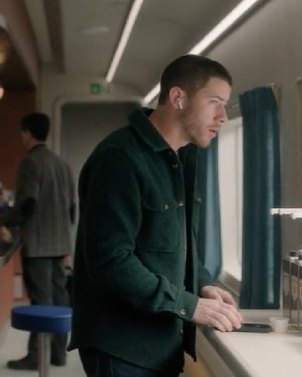 A Very Jonas Christmas Nick Jonas Green Wool Jacket