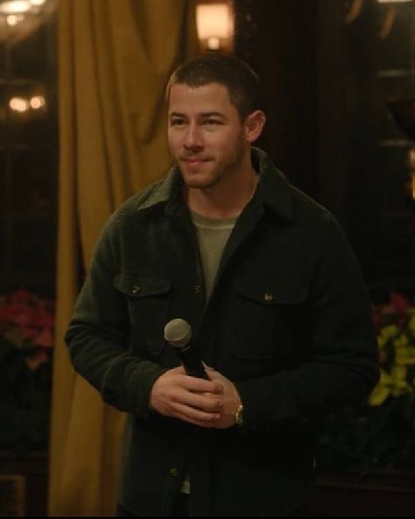 A Very Jonas Christmas Nick Jonas Green Wool Jacket