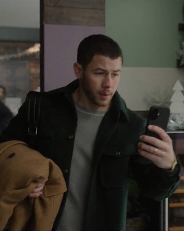 A Very Jonas Christmas Nick Jonas Green Wool Jacket