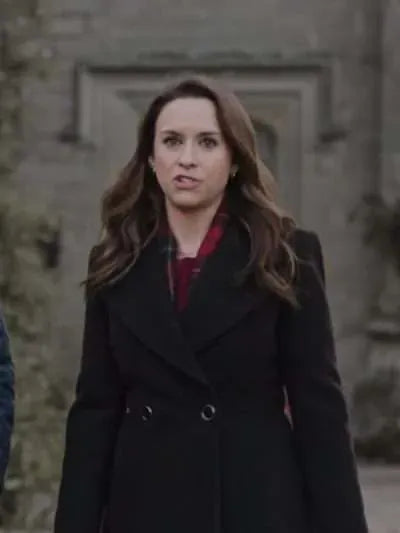 A Merry Scottish Christmas 2023 Lacey Chabert Black Coat