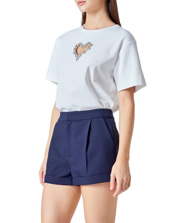 Access Hollywood Emily Orozco Embellished Heart Cutout Top