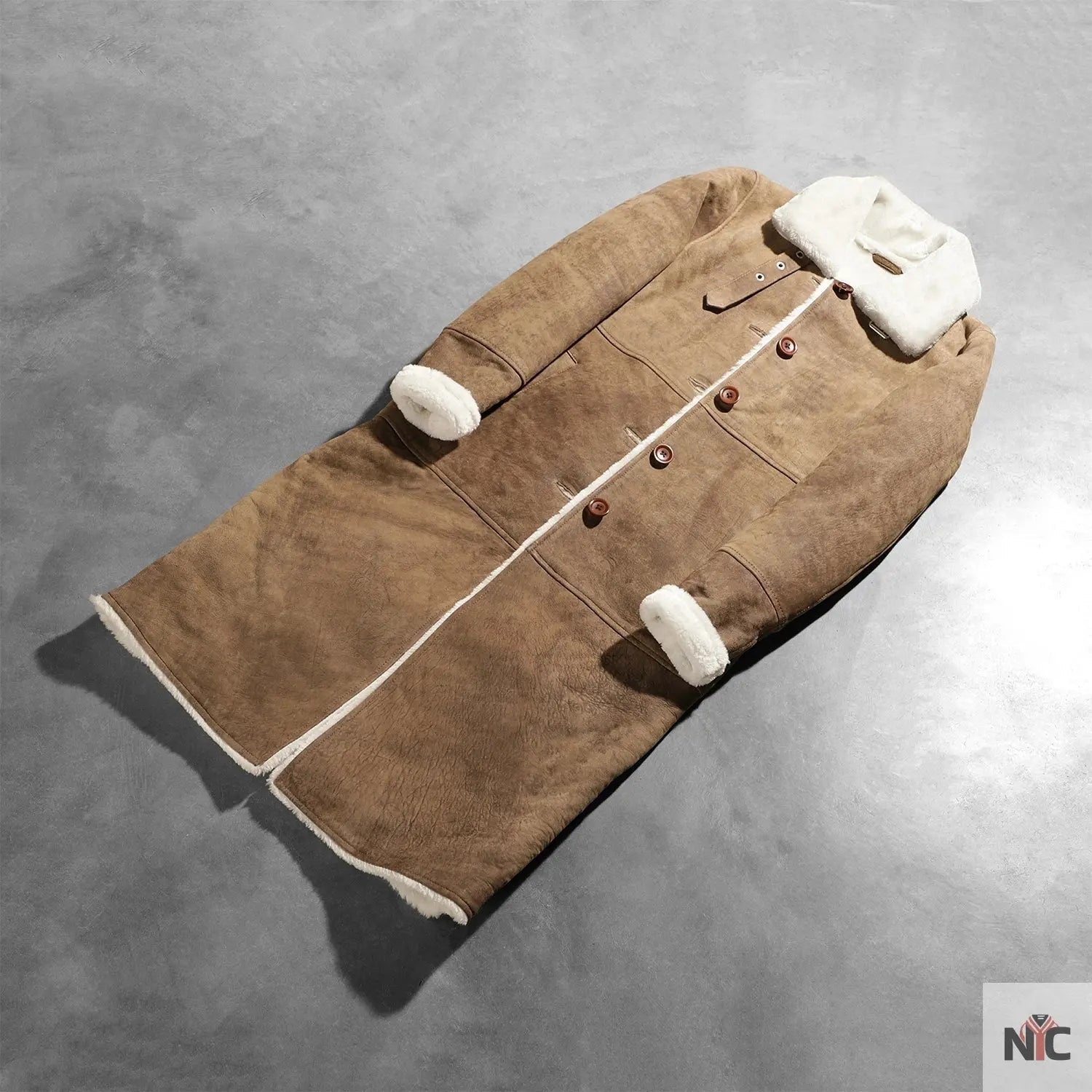 Alina Shearling Brown Leather Coat Clanton Jacket