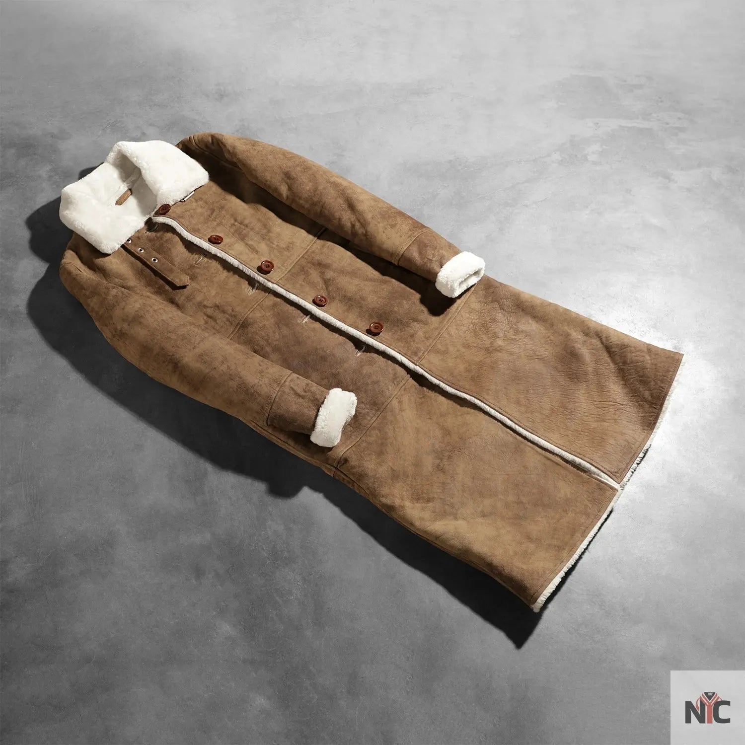 Alina Shearling Brown Leather Coat Clanton Jacket