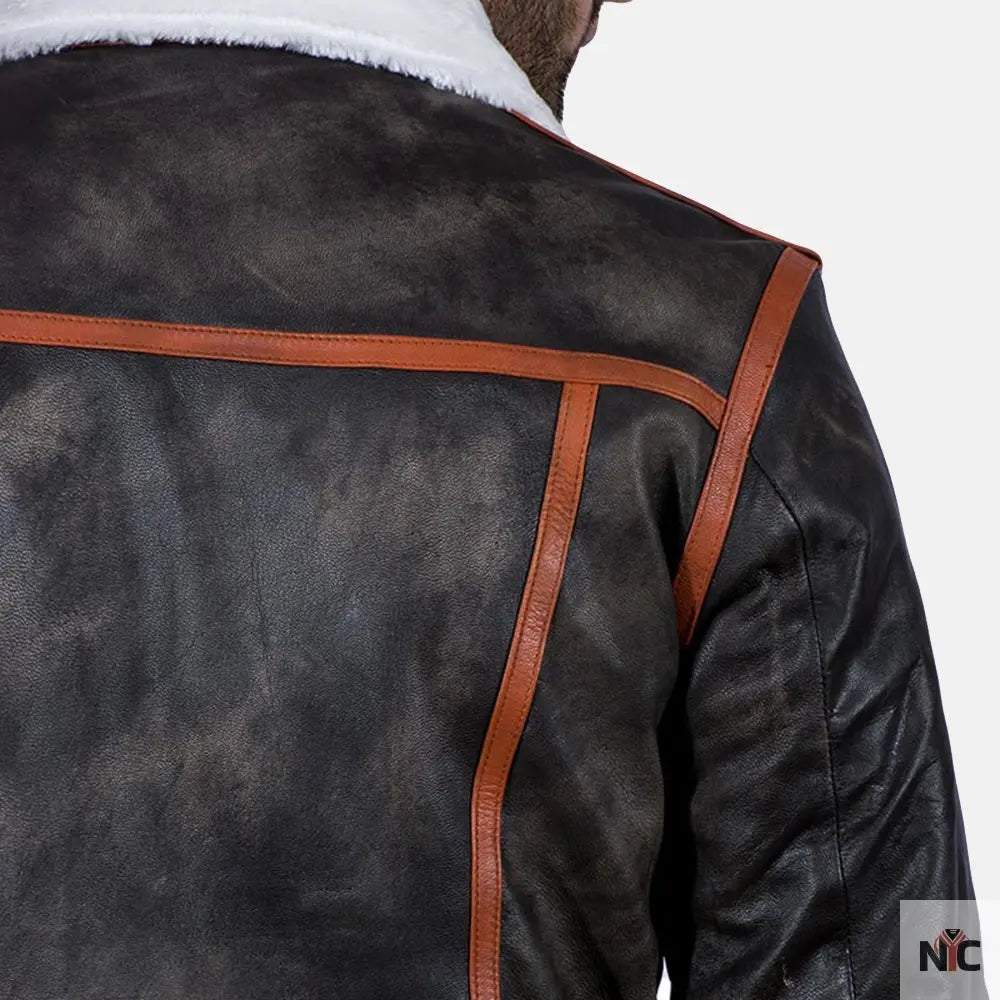 Alpine Brown Fur Leather Jacket Clanton Jacket