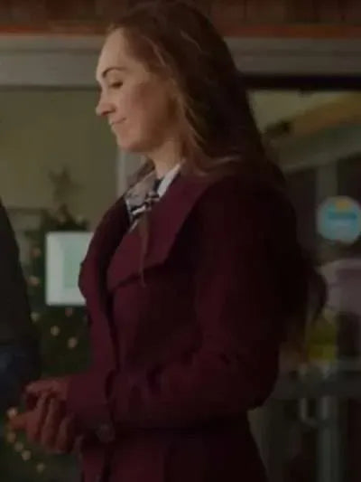 Amber Marshall My Christmas Guide 2023 Maroon Coat