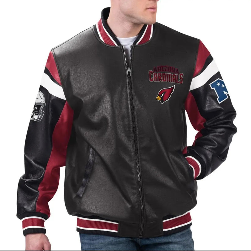 Arizona Cardinals Full-Zip Leather Varsity Jacket - The America Jackets