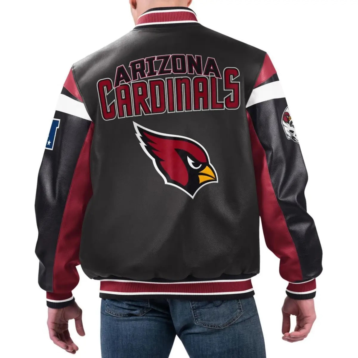 Arizona Cardinals Full-Zip Leather Varsity Jacket - The America Jackets