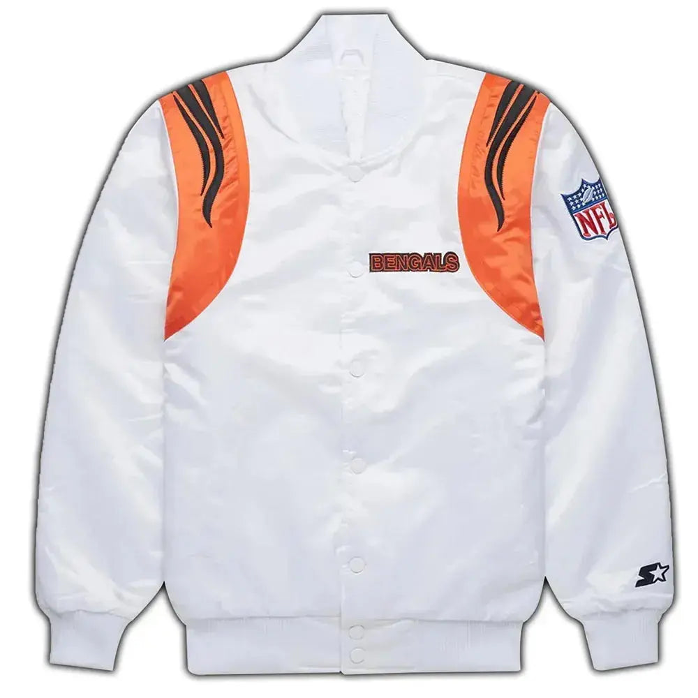 Bengals NFL Black and White Satin Jacket Rackup