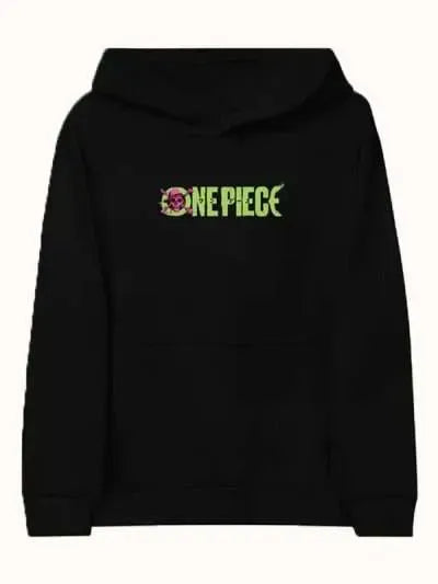 Black One Piece Printed Hoodie