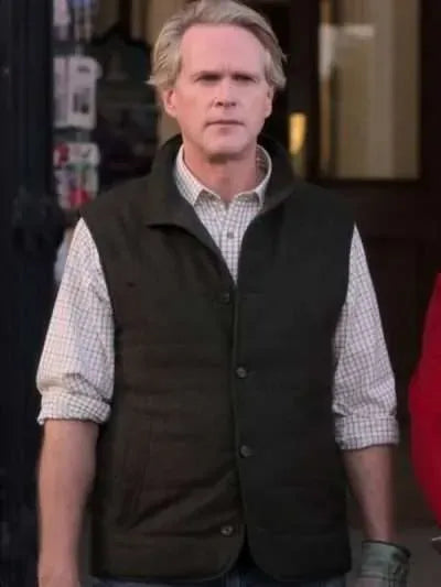 Cary Elwes A Castle for Christmas 2021 Black Wool Vest