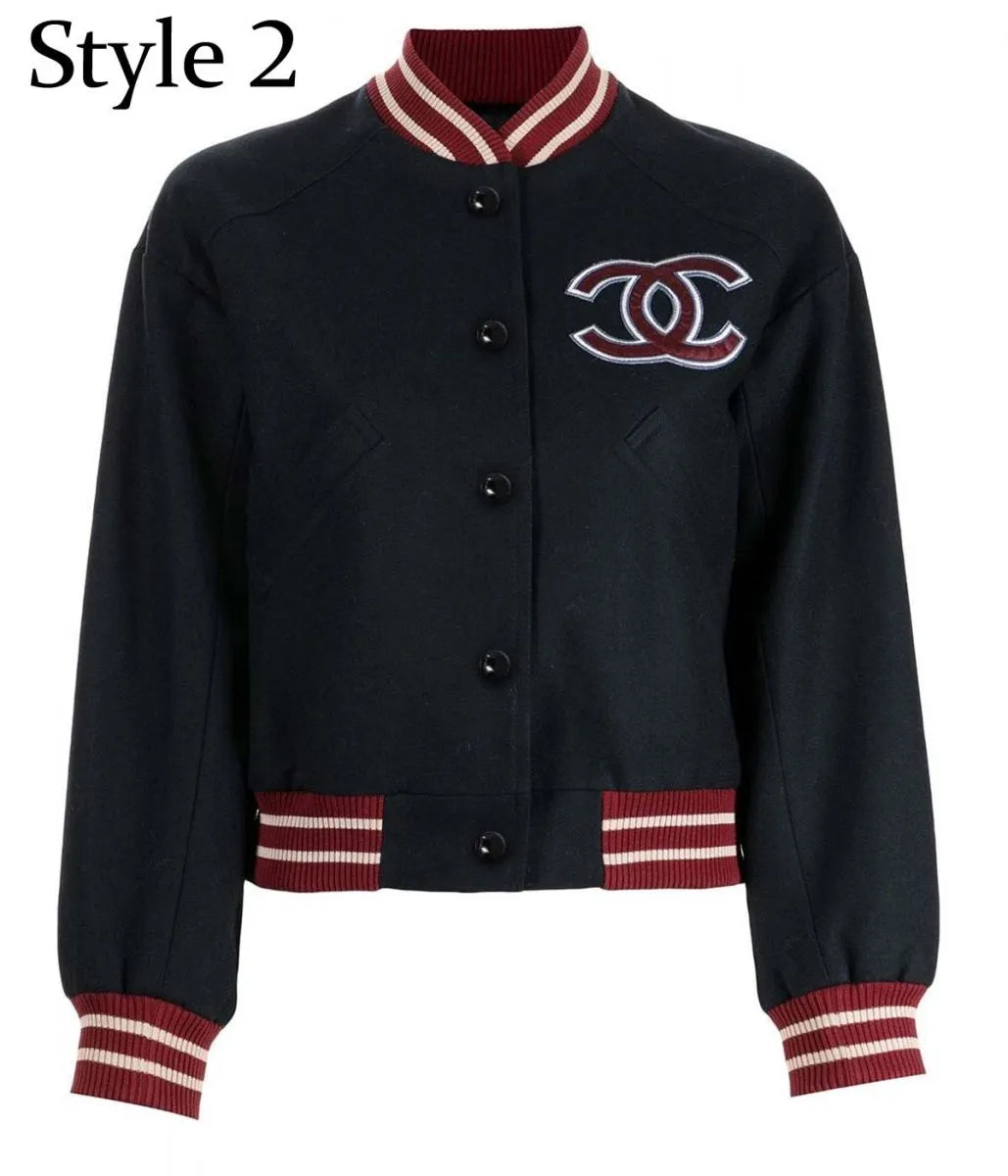 Chanel CC Patch Varsity Jacket - The America Jackets