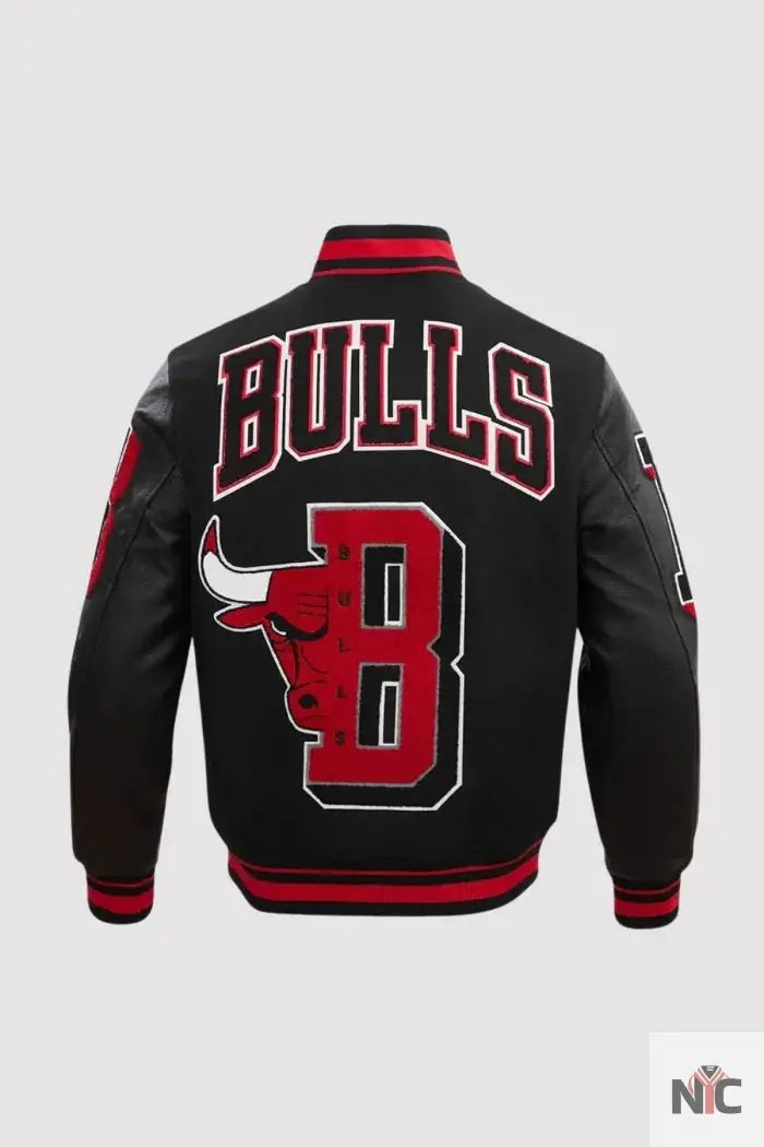 Chicago Bulls Pro Standard Mashup Black Varsity Jacket Clanton Jacket