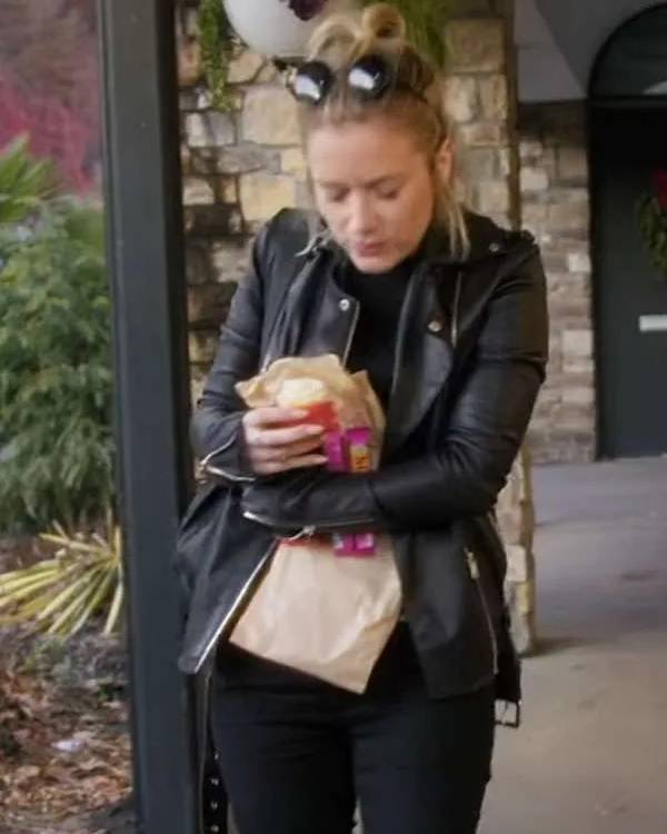 Christmas in Mistletoe Kabby Borders Leather Jacket