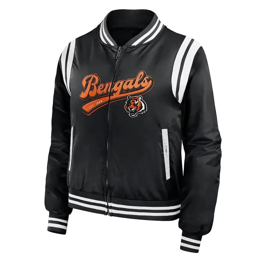 Cincinnati Bengals Black Bomber Full-Zip Jacket Rackup