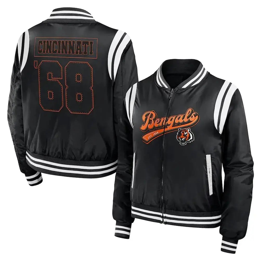 Cincinnati Bengals Black Bomber Full-Zip Jacket Rackup
