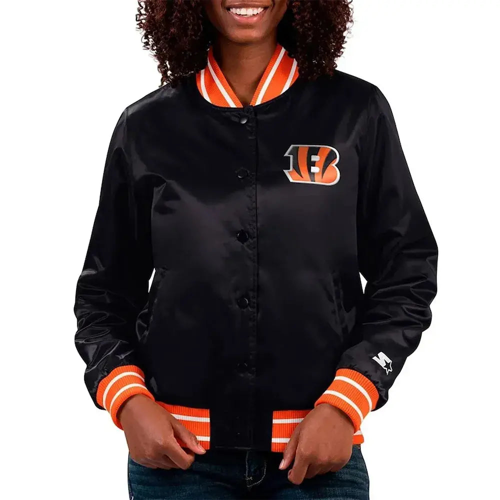 Cincinnati Bengals Full Count Black Satin Jacket Rackup