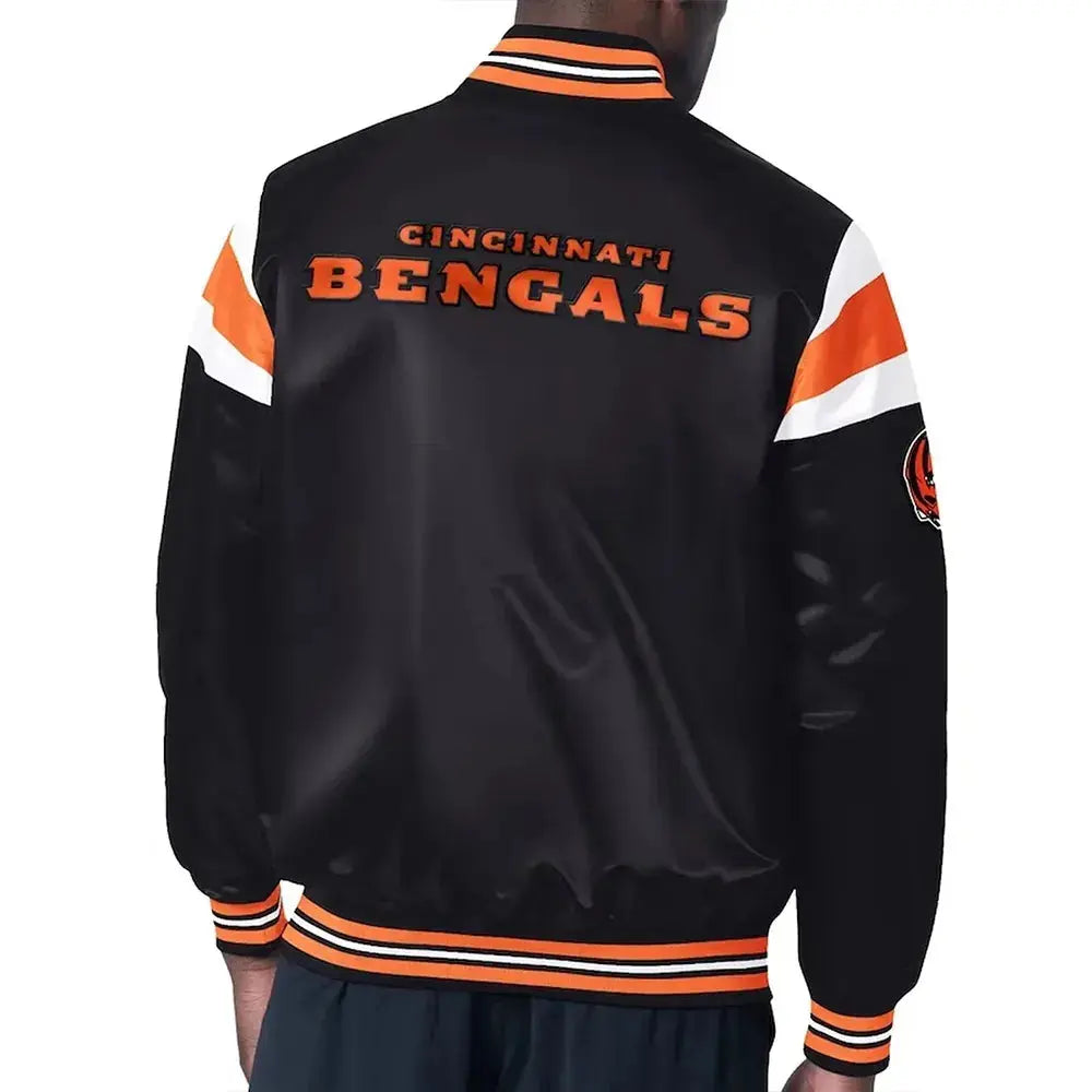Cincinnati Bengals Midweight Black Satin Jacket Rackup