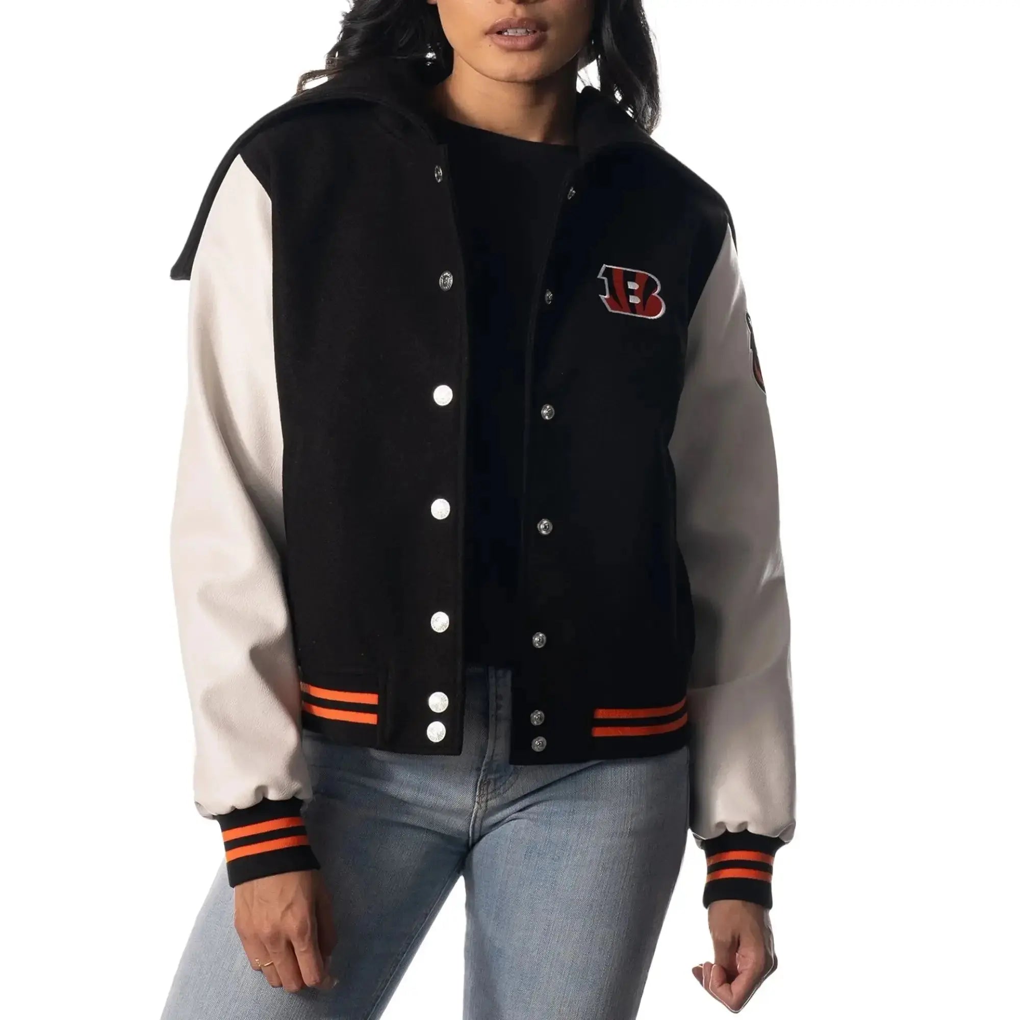 Cincinnati Bengals Sailor Full-Snap Hooded Varsity Jacket Rackup