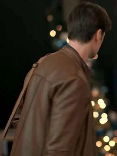 Corey Sevier The Christmas Charade 2024 Brown Leather Jacket