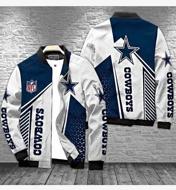 Dallas Cowboys White Bomber Jacket Rackup