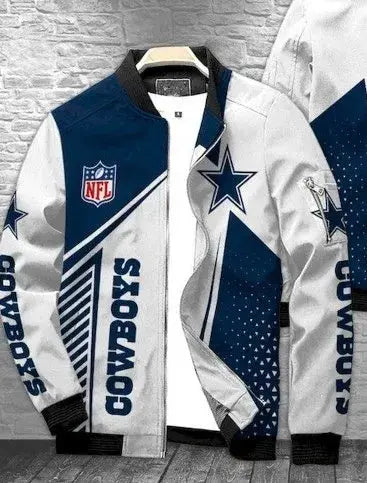 Dallas Cowboys White Bomber Jacket Rackup