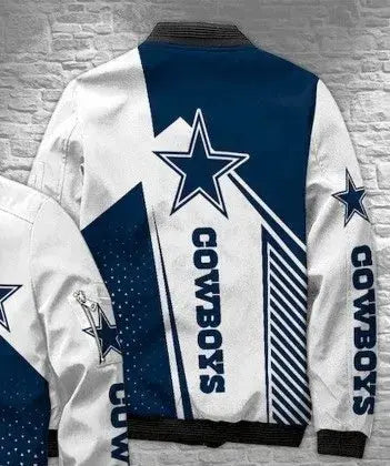Dallas Cowboys White Bomber Jacket Rackup