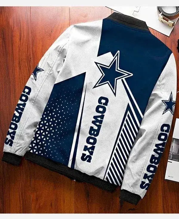 Dallas Cowboys White Bomber Jacket Rackup