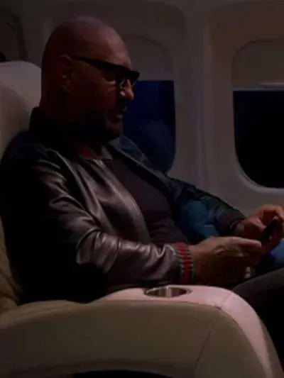 Dave Bautista Jack In Time For Christmas Black Leather Jacket