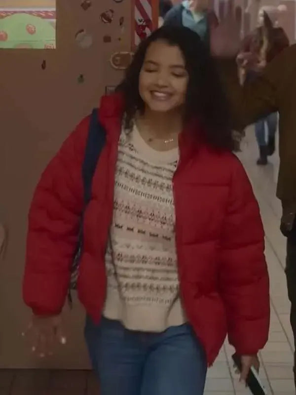 Deja Monique Cruz Christmas with You Red Puffer Jacket