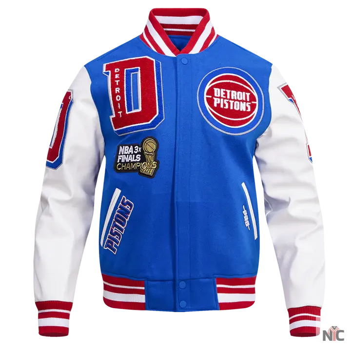 Detroit Pistons Mash Up Varsity Jacket Clanton Jacket