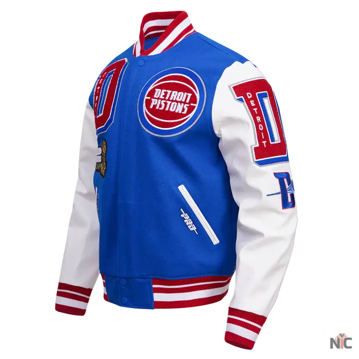 Detroit Pistons Mash Up Varsity Jacket Clanton Jacket