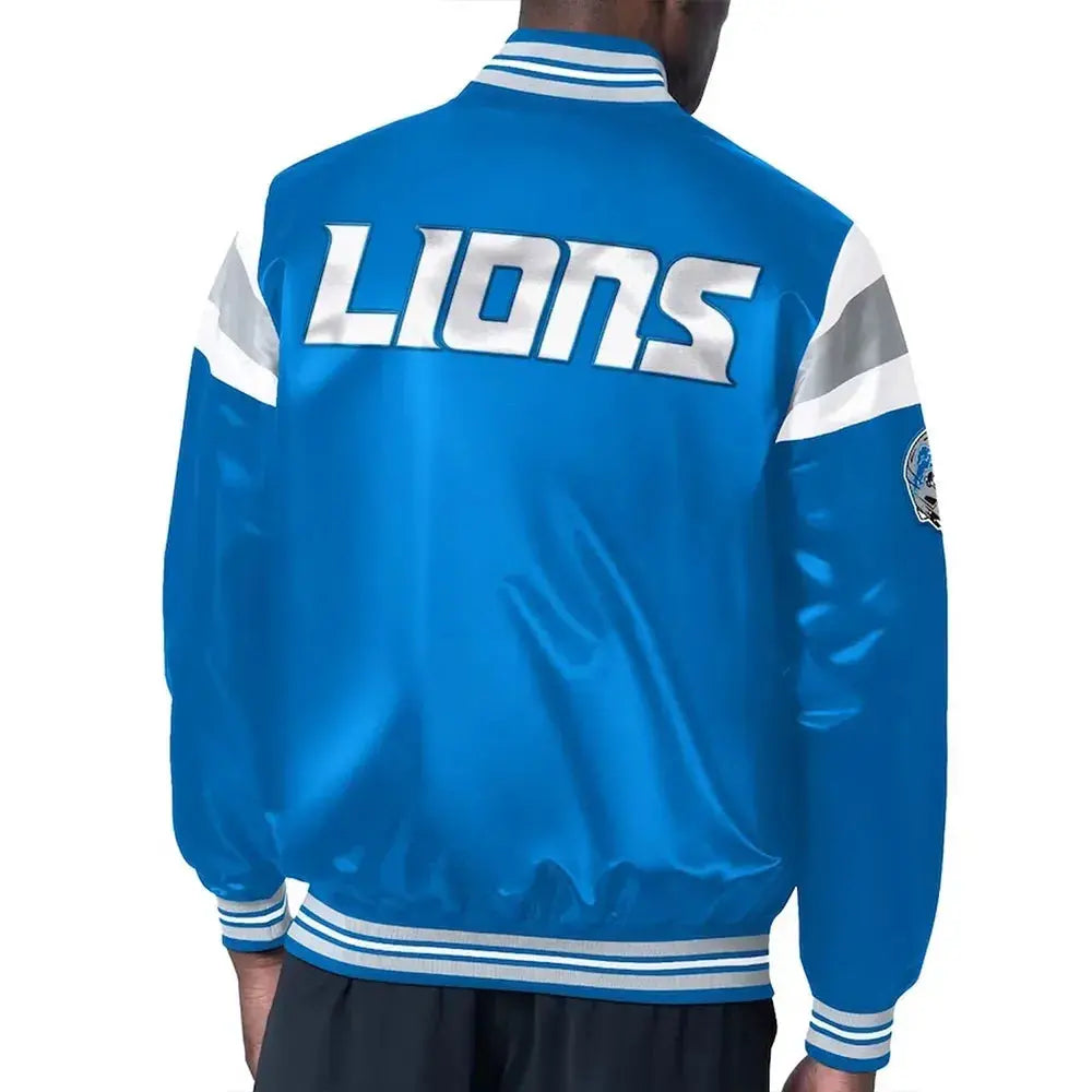 Detroit Lions Midweight Blue Satin Jacket Rackup