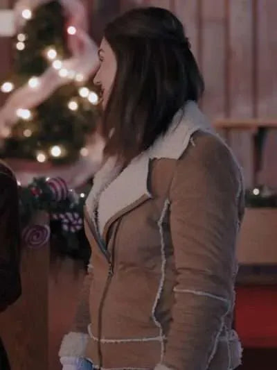 Everything Christmas 2023 Katherine Barrell Shearling Leather Jacket