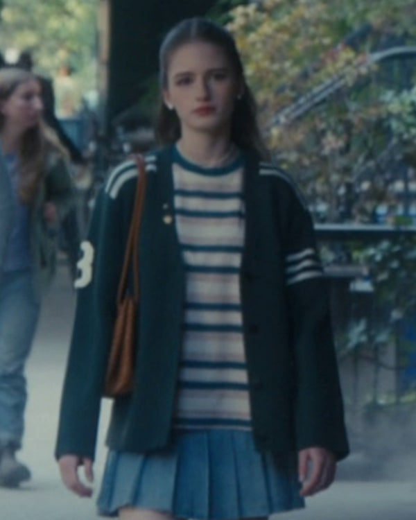 FBI S08 Alexandra Avezova Green Varsity Cardigan