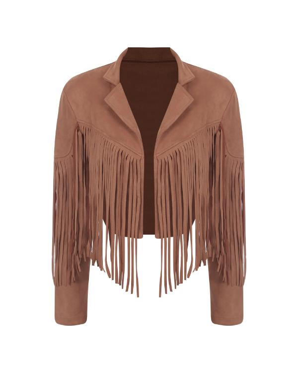 Finding Mr Christmas S02 Melissa Peterson Brown Suede Jacket