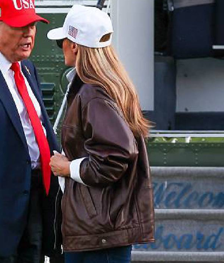 Melania Trump Brown Leather Jacket