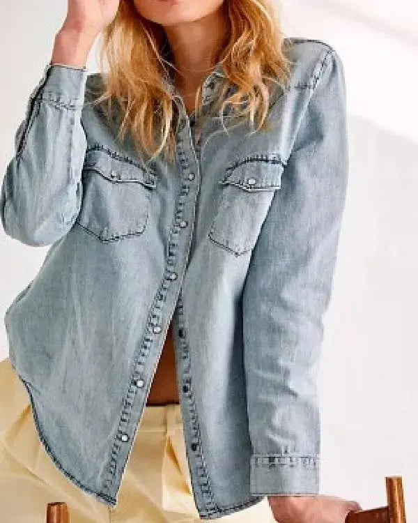 Fixer Upper Colorado Mountain House S01 Joanna Gaines Blue Denim Shirt The America Jackets