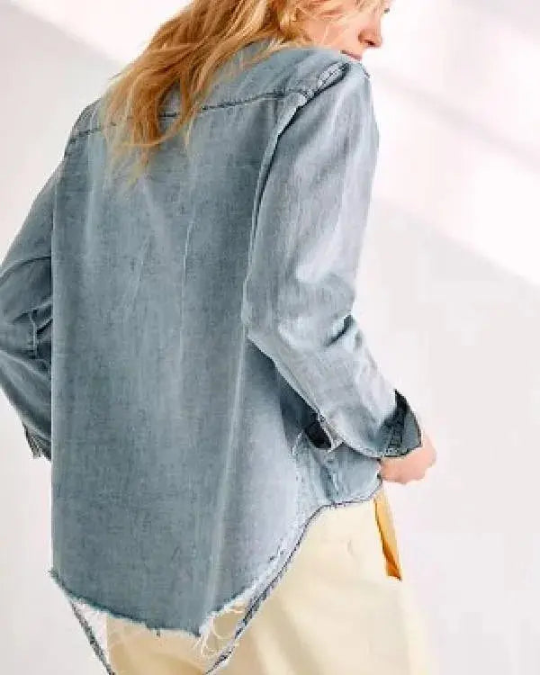 Fixer Upper Colorado Mountain House S01 Joanna Gaines Blue Denim Shirt The America Jackets