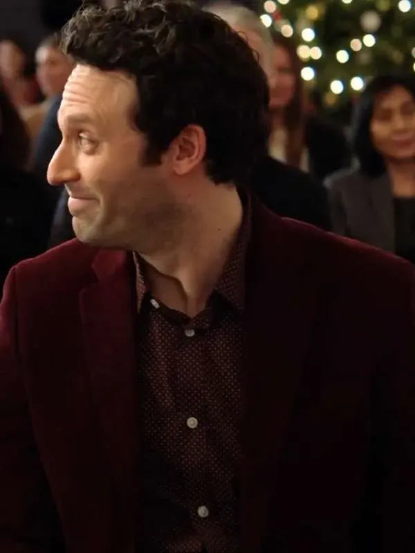 Jake Epstein Sincerely Truly Christmas 2024 Red Blazer