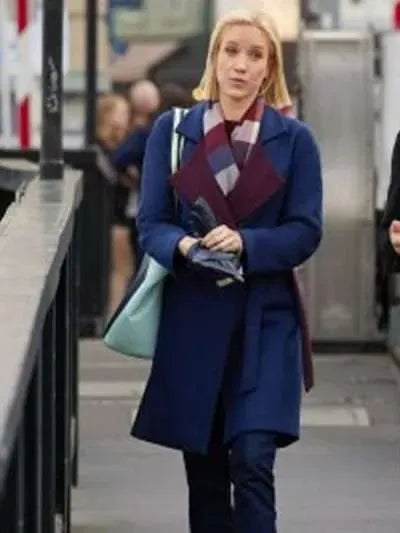 Jessy Schram Mystic Christmas Blue Coat