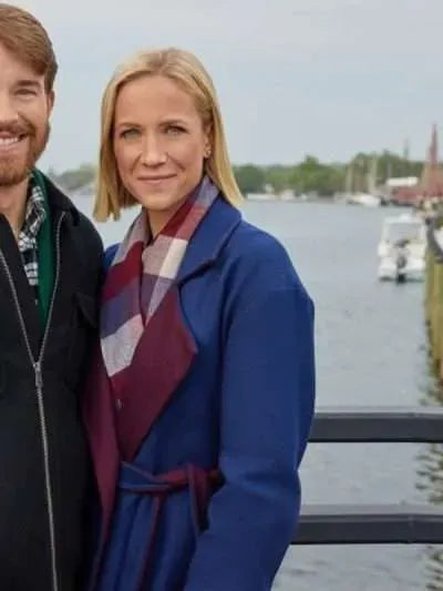 Jessy Schram Mystic Christmas Blue Coat