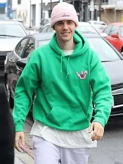 Justin Bieber Green Hoodie