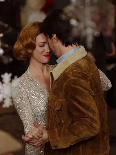 Justin Long Christmas with the Campbells Brown Suede Leather Jacket